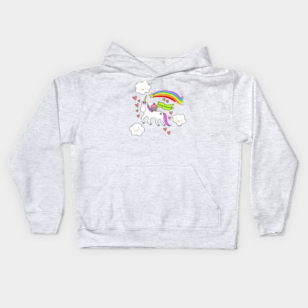 Stay Awesome Cupcake and Unicorn Kids Hoodie by unicornlove